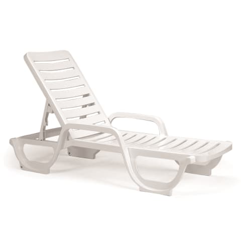 Grosfillex® Bahia Adjustable Chaise, White